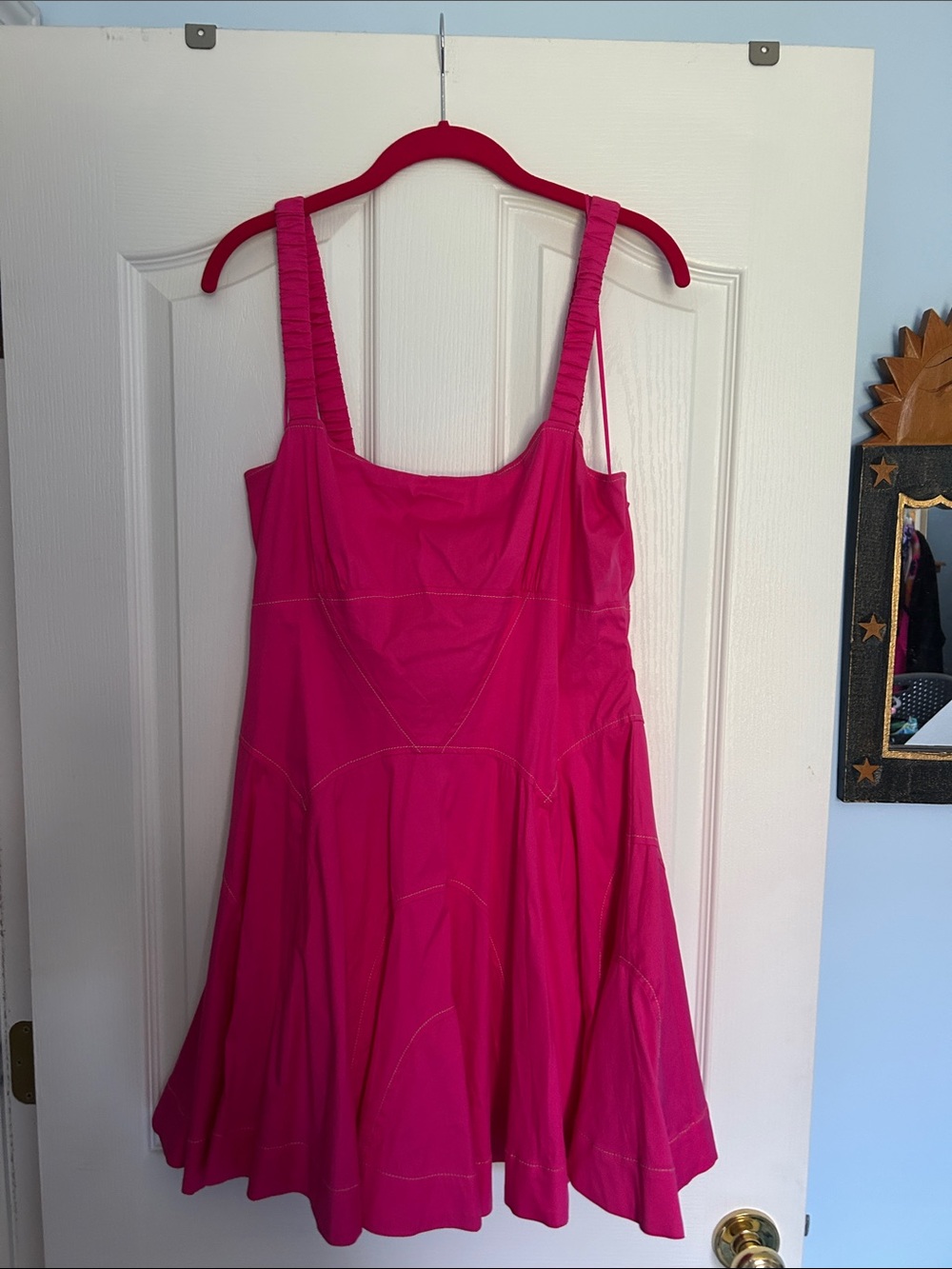 Anthropologie Hot Pink Sleeveless Mini Dress